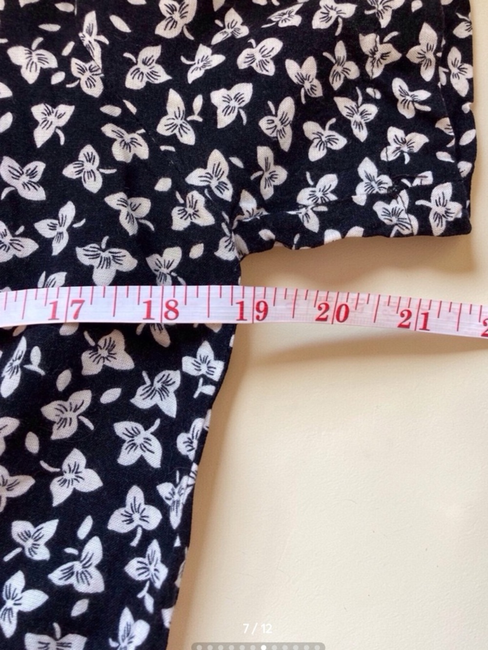 Magaschoni Black White Ditsy Floral Button Front Midi Dress Short Sleeve XL - Picture 13 of 13